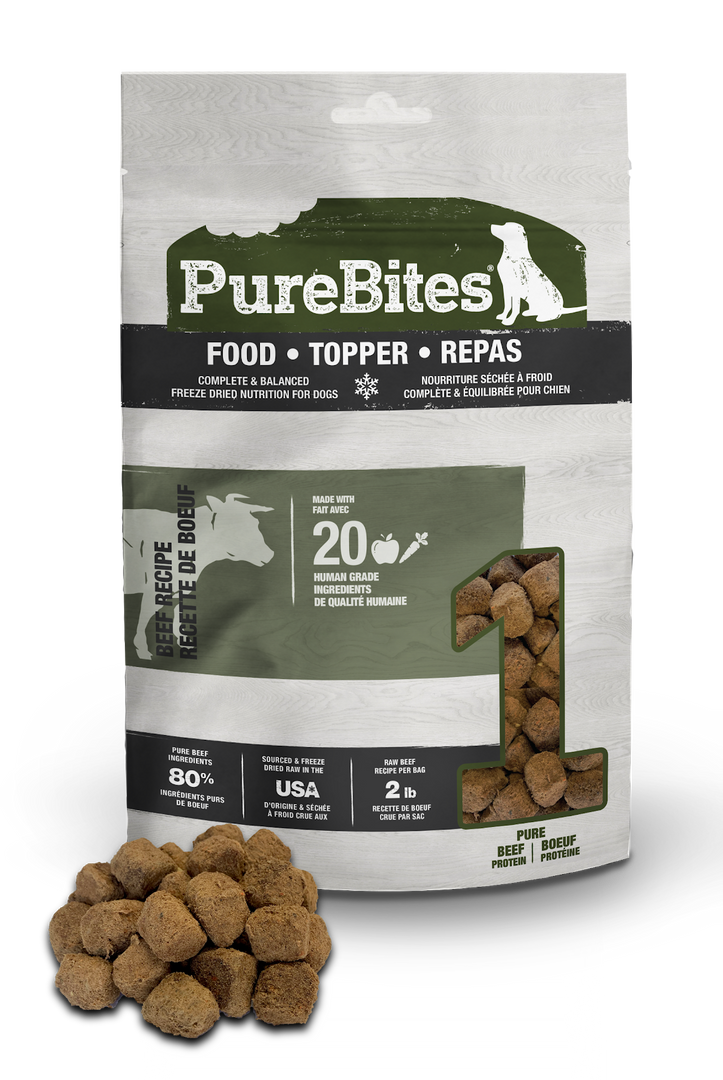 Purebites - Chien Boeuf - Nourriture Sèche Lyophilisée pour Chiens