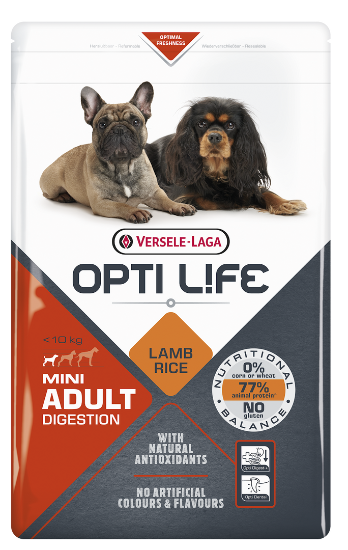 Opti Life - Chien Petite Race Digestion Agneau - Nourriture Sèche pour Chiens