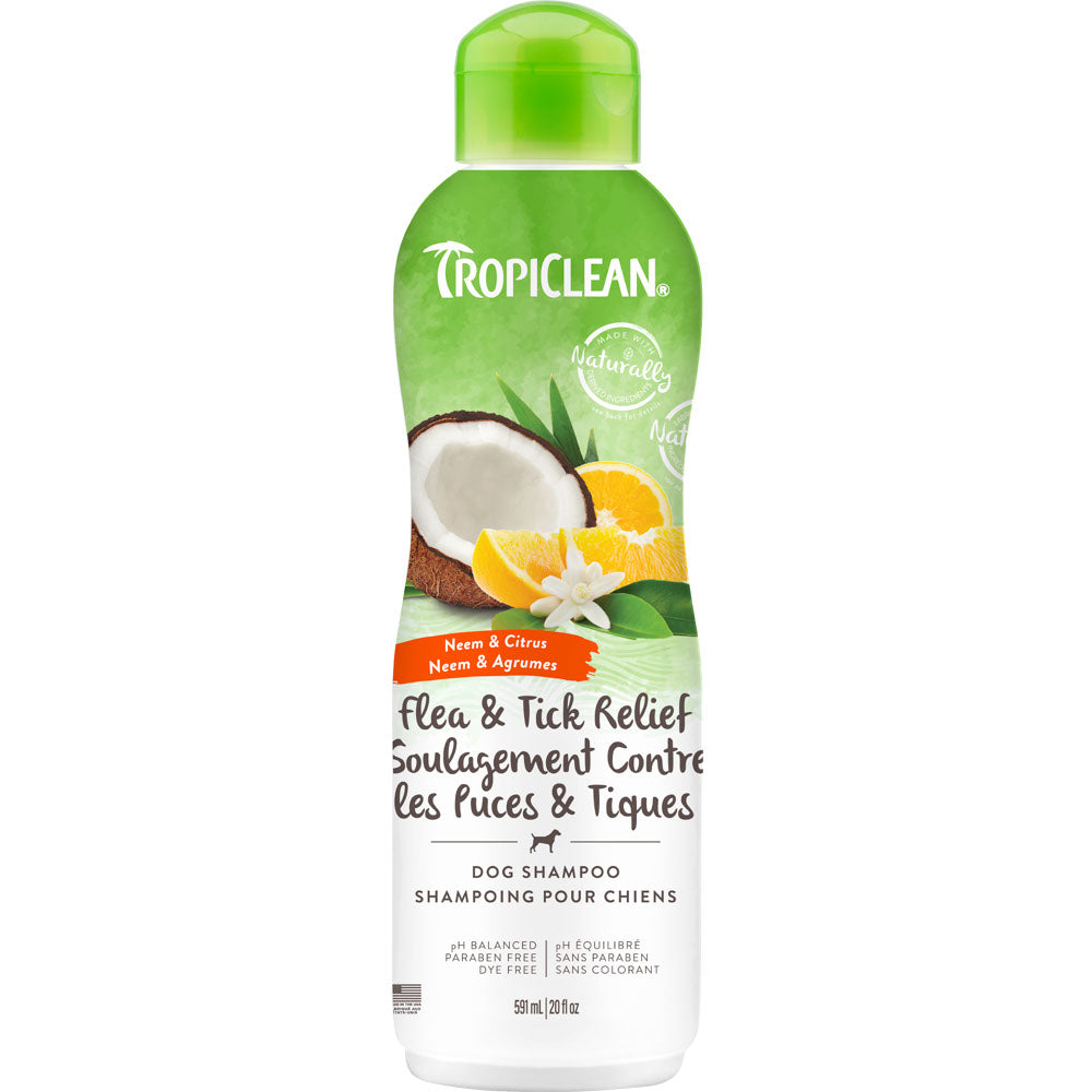 TROPICLEAN Shampoing Puces/Tiques 20oz
