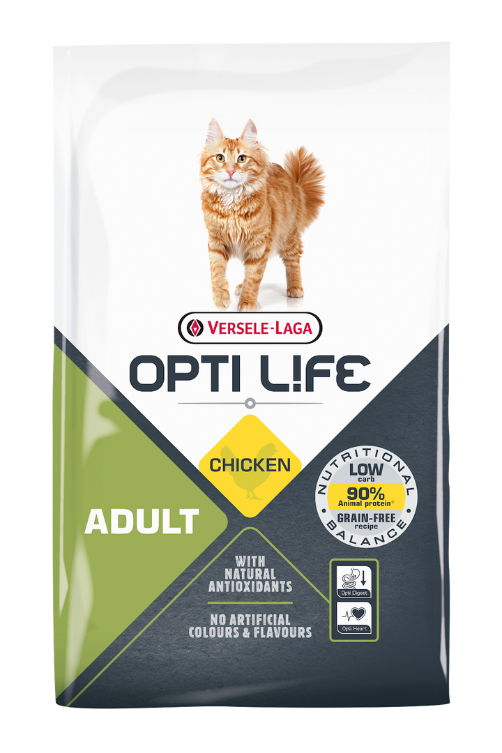 Opti Life - Chat Adulte Poulet - Nourriture Sèche pour Chats
