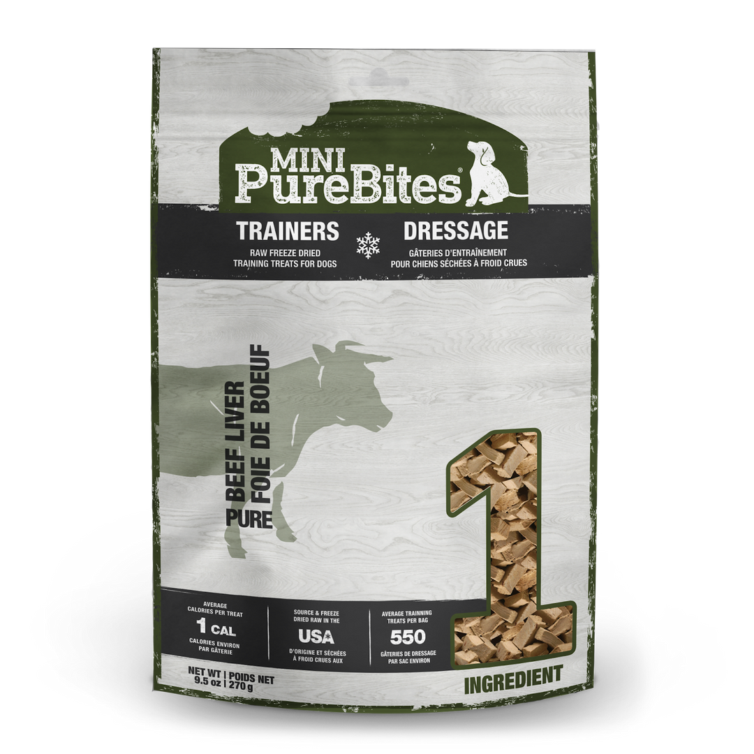 Mini PureBites - Foie de Boeuf - Gâteries d'Entraînement Lyophilisées pour Chiens