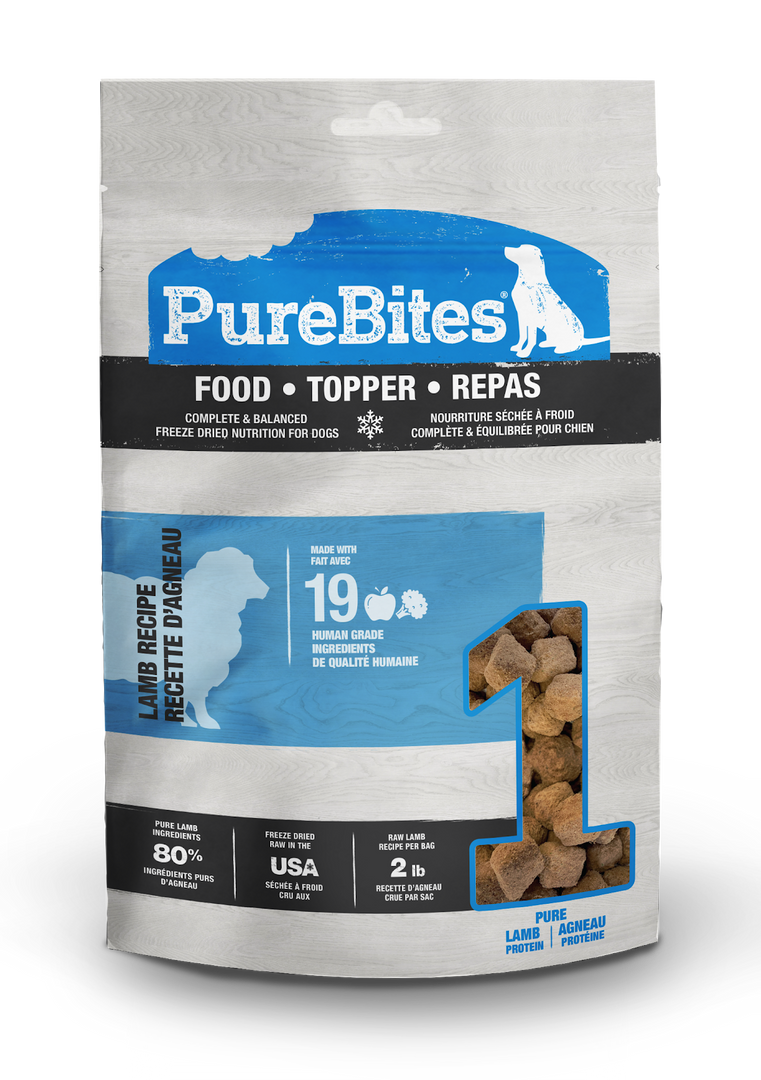 Purebites - Chien Agneau - Nourriture Sèche Lyophilisée pour Chiens