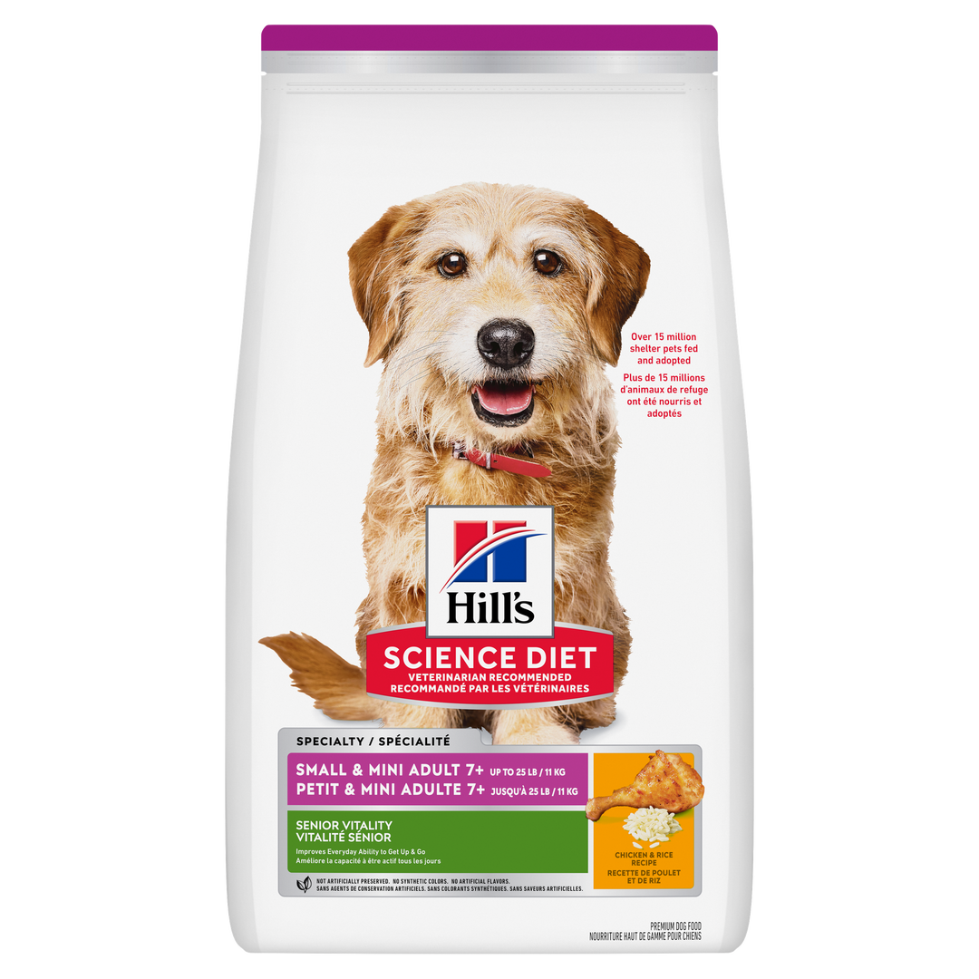 Hill's Science Diet - Vitalité Seniors, Poulet et Riz - Nourriture Sèche pour Chiens Adulte 7+ Ans