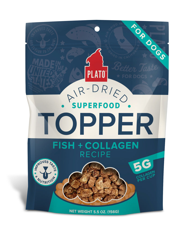 PLATO Gâteries Chien Topper Poisson & Collagène 156g