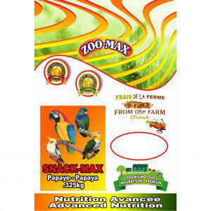 ZOO-MAX Snack-Max Gâteries Oiseaux Papaye en Dés 325g