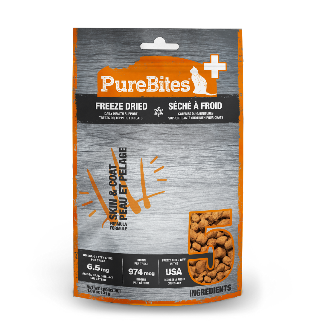 PureBites - Peau & Pelage - Gâteries ou Garnitures Lyophilisées pour Chats