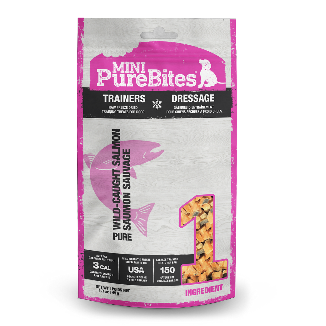 Mini PureBites - Saumon Sauvage - Gâteries d'Entraînement Lyophilisées pour Chiens