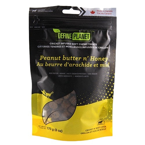 DEFINE PLANET Gâteries Chien Arachide & Miel Infusés de Grillon 170g
