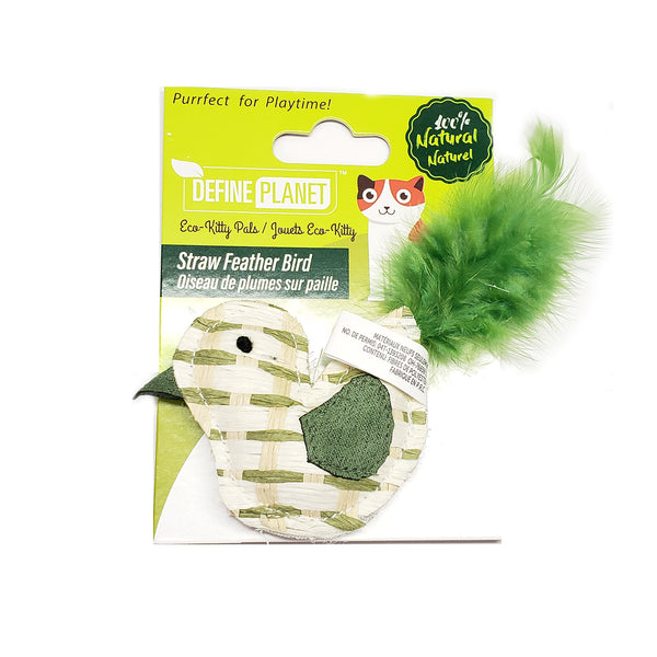DEFINE PLANET Jouet Chat Oiseau de Plumes sur Paille