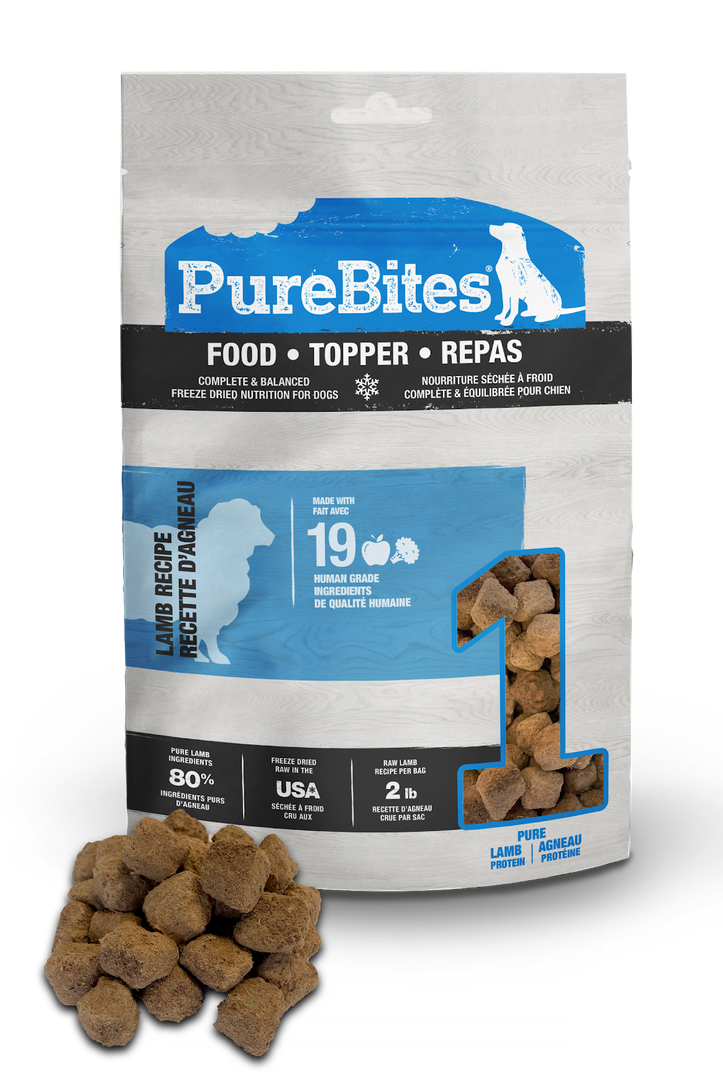 Purebites - Chien Agneau - Nourriture Sèche Lyophilisée pour Chiens