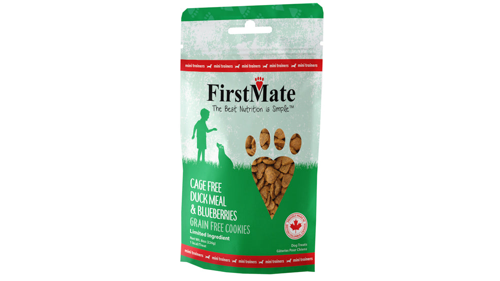 FIRSTMATE Gâteries Chien Mini Canard & Bleuets 226g