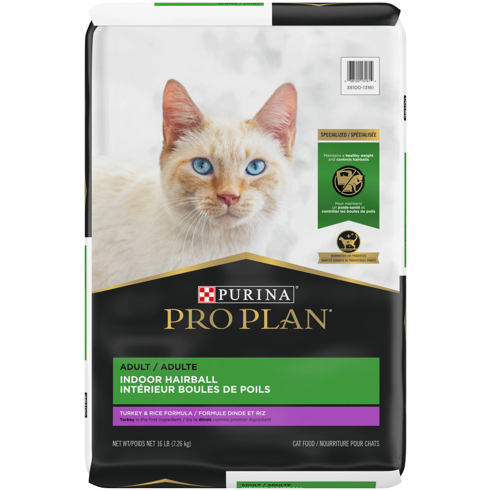 Pro Plan - Chat d'Intérieure et Boule de Poils Dinde et Riz - Nourriture Sèche pour Chats