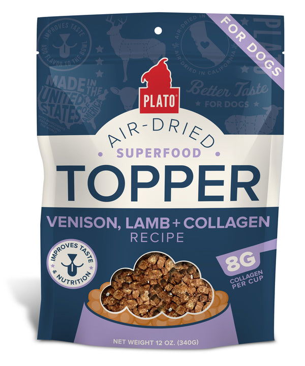 PLATO Gâteries Chien Topper Venaison, Agneau & Collagène 340g