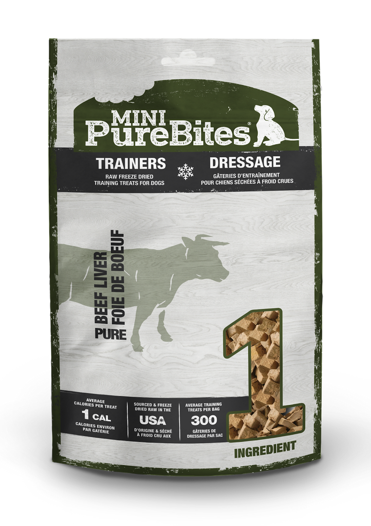 Mini PureBites - Foie de Boeuf - Gâteries d'Entraînement Lyophilisées pour Chiens