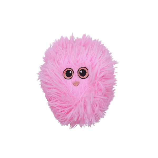 BUD'Z Jouet Chien Petite Balle Joufflue 3 Tissus en Peluche 10cm Rose