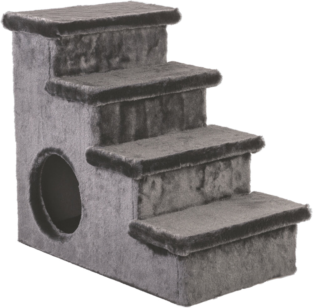 NOBA Arbre à Chat Escalier avec Cabane Gris 24x22"