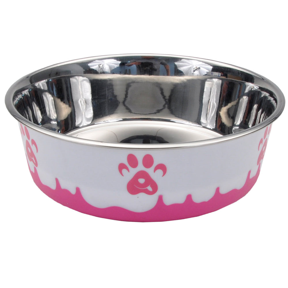 MASLOW Bol Acier Inox 28oz Blanc & Rose