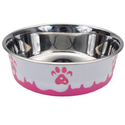 MASLOW Bol Acier Inox 28oz Blanc & Rose