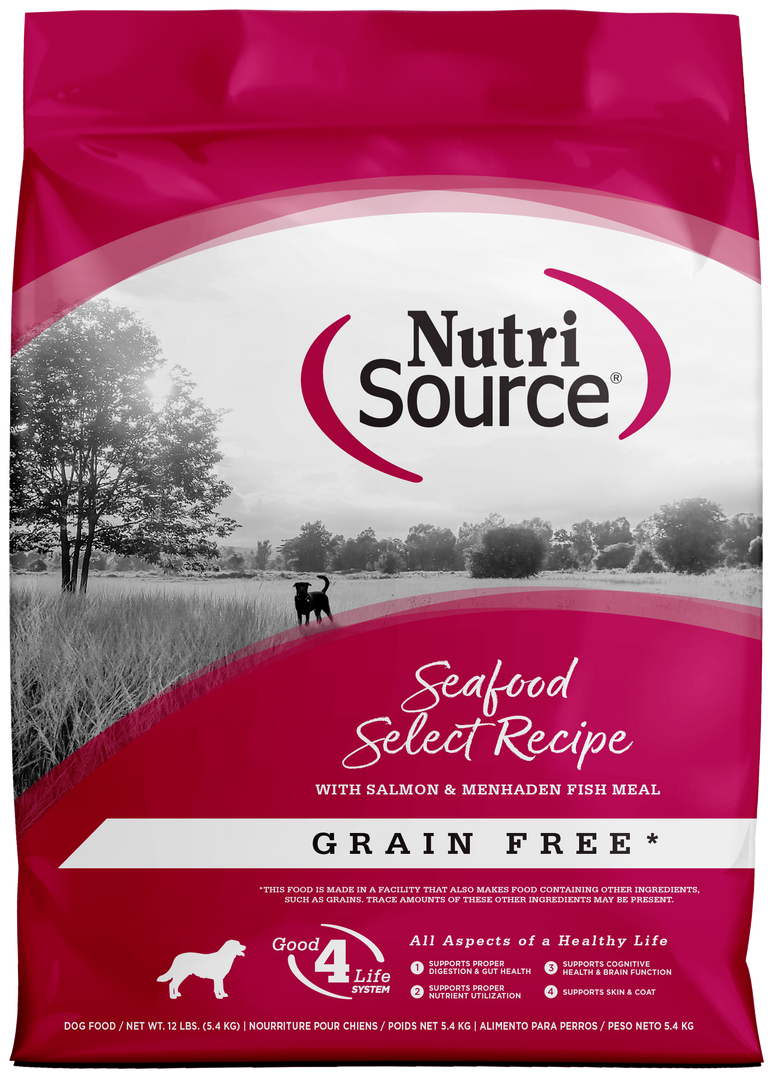 NutriSource - Chien Fruits de Mer (Seafood Select) - Nourriture Sèche Sans Grains pour Chiens