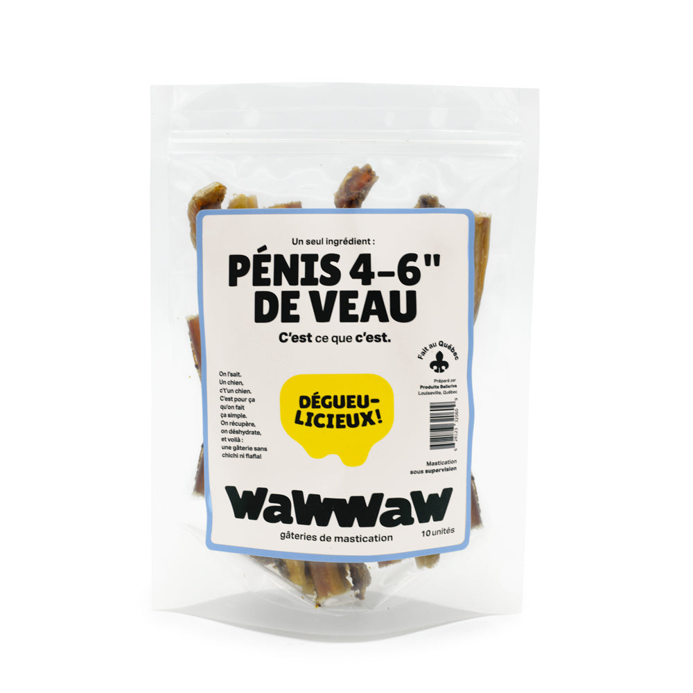 WAWWAW Gâteries Chien Bâton de Veau 4-6" x10