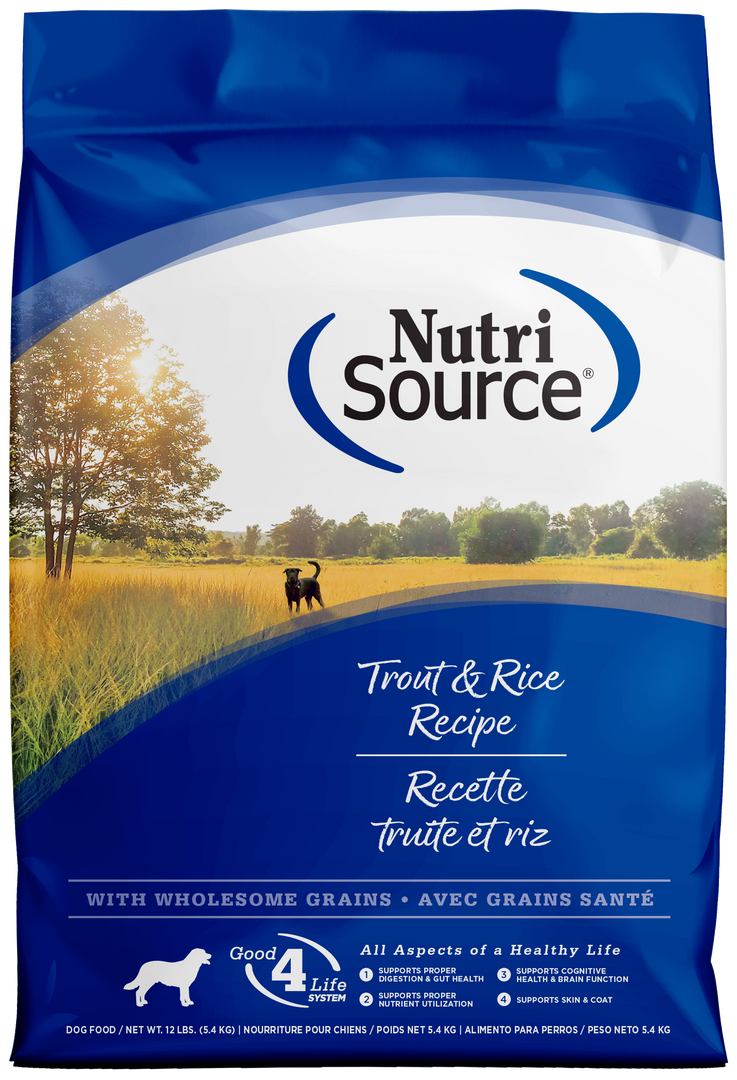 NutriSource - Chien Adulte Truite et Riz - Nourriture Sèche pour Chiens