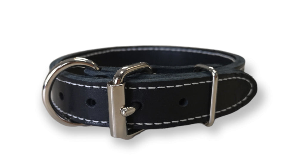 ARIZONA Collier Cuir Double 1x20" Noir