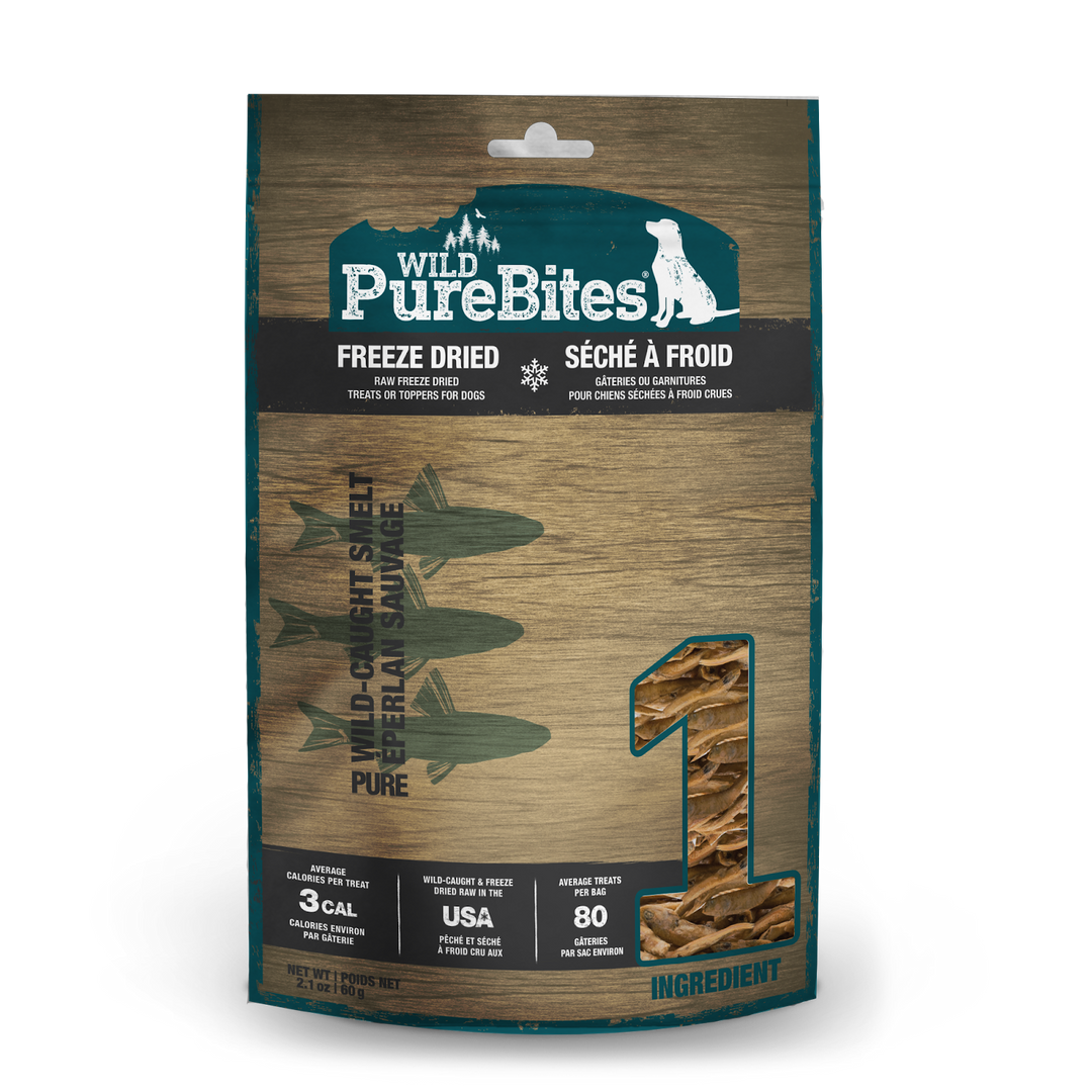 PureBites - Éperlans Sauvage - Gâteries ou Garnitures Lyophilisées pour Chiens