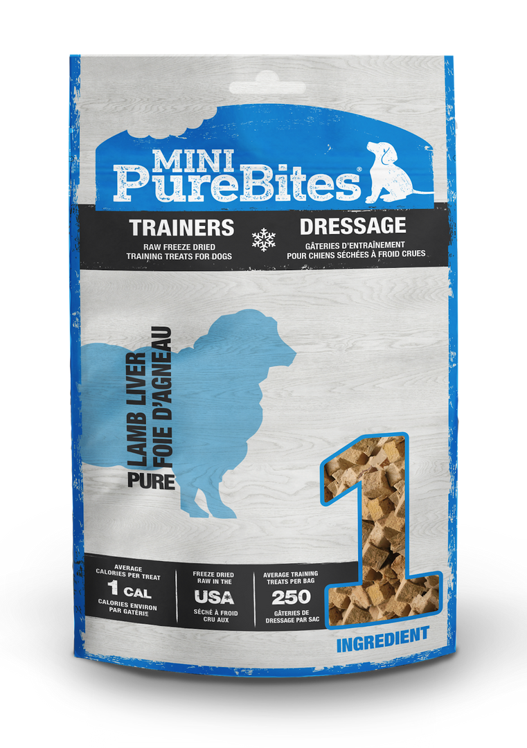Mini PureBites - Foie d'Agneau - Gâteries d'Entraînement Lyophilisées pour Chiens