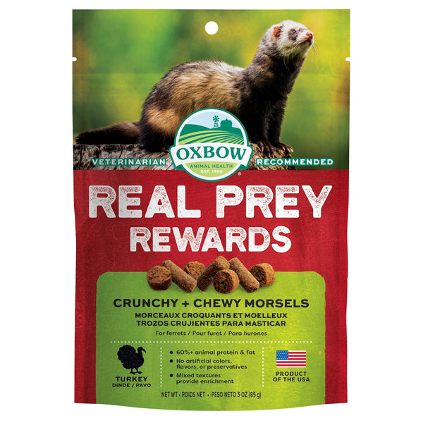 OXBOW REAL PREY REWARDS Gâteries Furet Saveur de Dinde 85g
