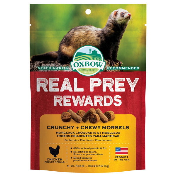 OXBOW REAL PREY REWARDS Gâteries Furet Saveur de Poulet 85g