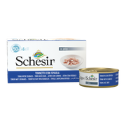 Schesir - Chat Adulte Thon et Bar en Gelée - Multipak de 6 x 50 g - Nourriture Humide pour Chats