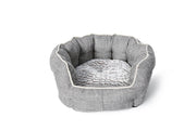 BUD'Z Lit Rond à Rebords Élevés De Luxe Gris S