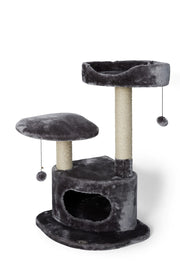 BUD'Z Arbre à Chat Condo 3 Niveaux/Cachette & Perchoirs Gris