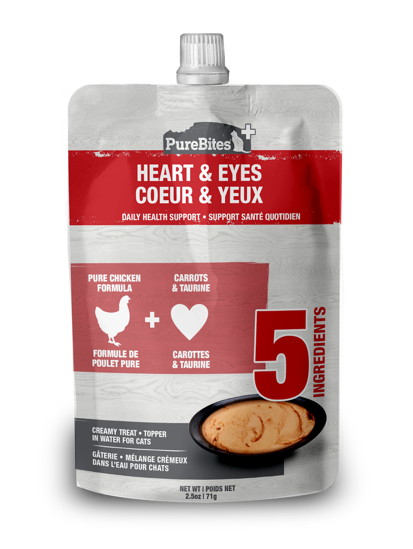 PureBites - Chat Coeur et Yeux - Garniture ou Gâterie Crèmeux dans l'Eau pour Chats en Sachet