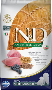 N&D GRAINS ANCESTRAUX Chiot MR & GR Agneau & Myrtille 12kg