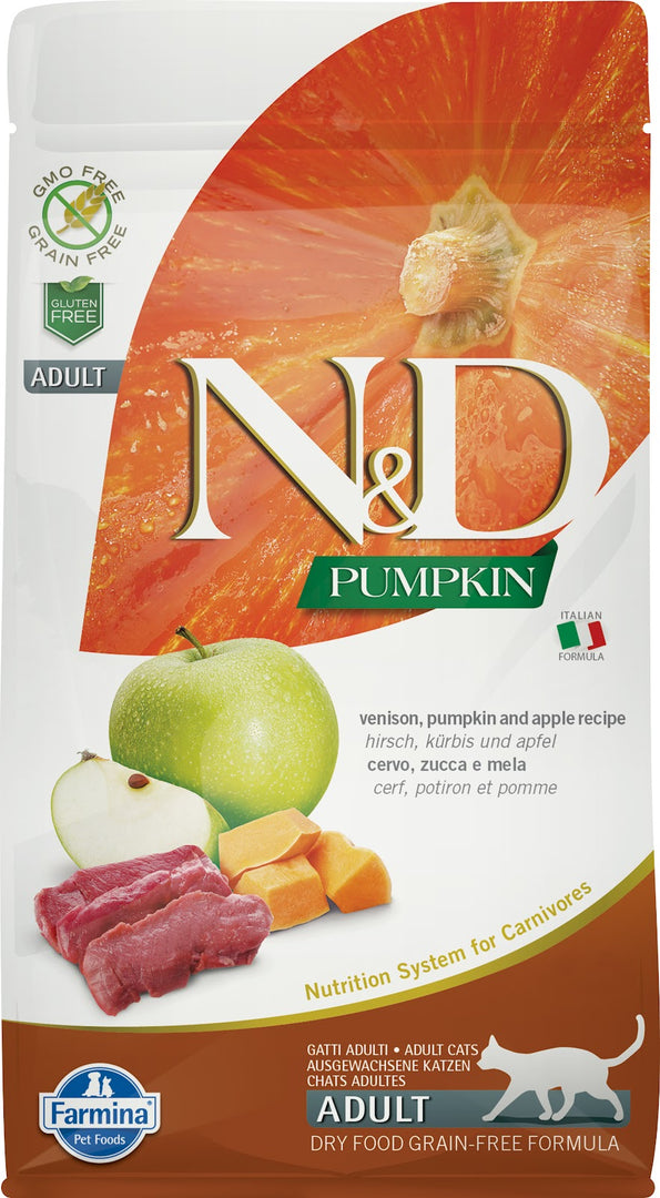 N&D CITROUILLE Chat Venaison, Potiron & Pomme SG 5kg