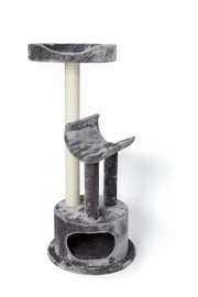 BUD'Z Arbre à Chat Cachette & 2 Perchoirs Gris