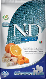 Voir l’image dans la galerie, N&amp;D OCÉAN Chien MR &amp; GR Morue, Potiron &amp; Orange SG 2.5kg
