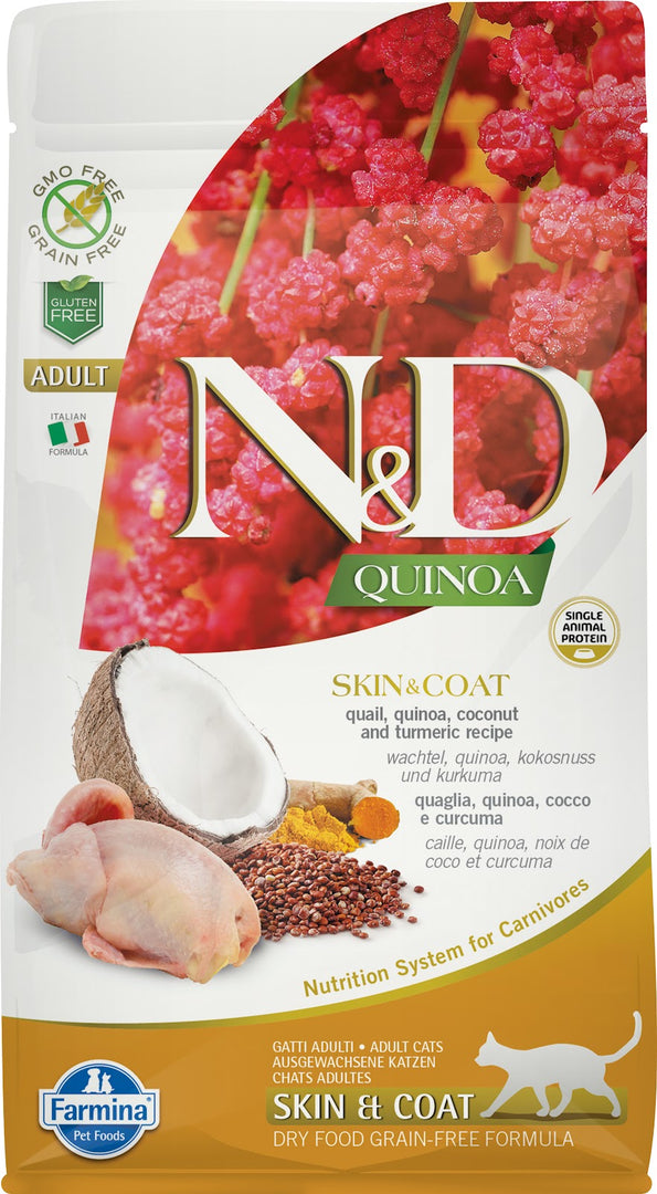 N&D QUINOA Chat Peau & Pelage Caille SG 5kg