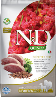 N&D QUINOA Chien MR & GR Stérilisé Canard SG 12kg
