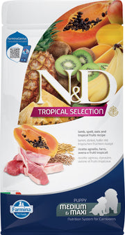 N&D TROPICAL Chiot MR & GR Agneau & Fruits Tropicaux 10kg
