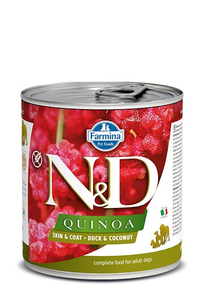 N&D QUINOA Chien Peau & Pelage Canard 285g