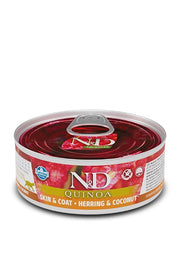 N&D QUINOA Chat Peau & Pelage Hareng et Noix Coco SG 80g