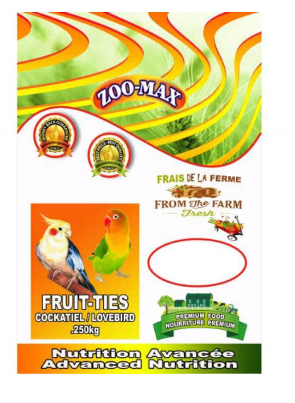 ZOO-MAX Nourriture Fruit-Ties Cockatiel 250g