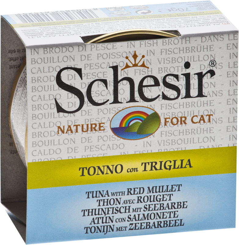 Schesir - Chat Adulte Thon et Rouget en Bouillon - Nourriture Humide pour Chats