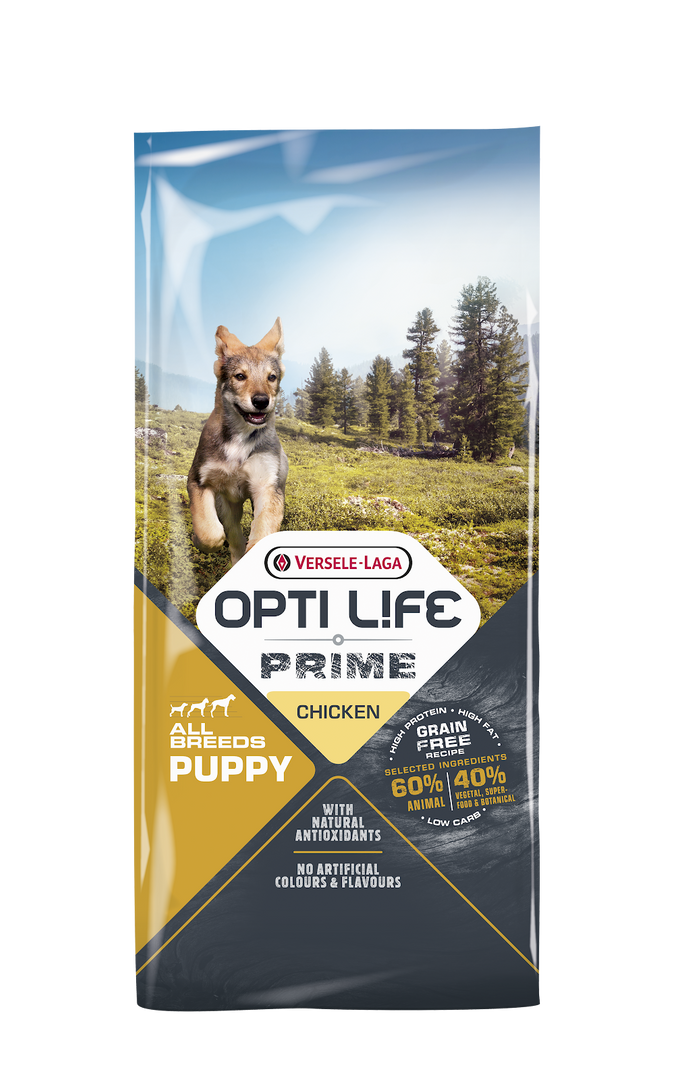 Opti Life Prime - Chiot Poulet - Nourriture Sèche Sans Grains pour Chiens