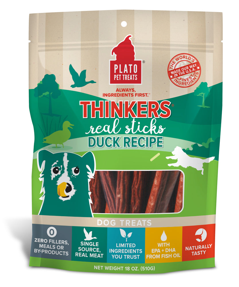 PLATO Thinkers Gâteries Chien Bâtons de Canard 510g