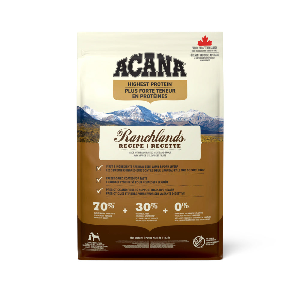 ACANA REGIONALS Chien Terres d'Élevage (Ranchlands) 6kg