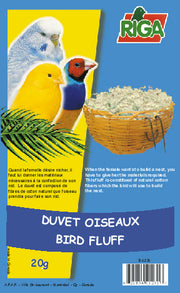 RIGA Oiseaux Duvet pour Nids d'Oiseaux 20g