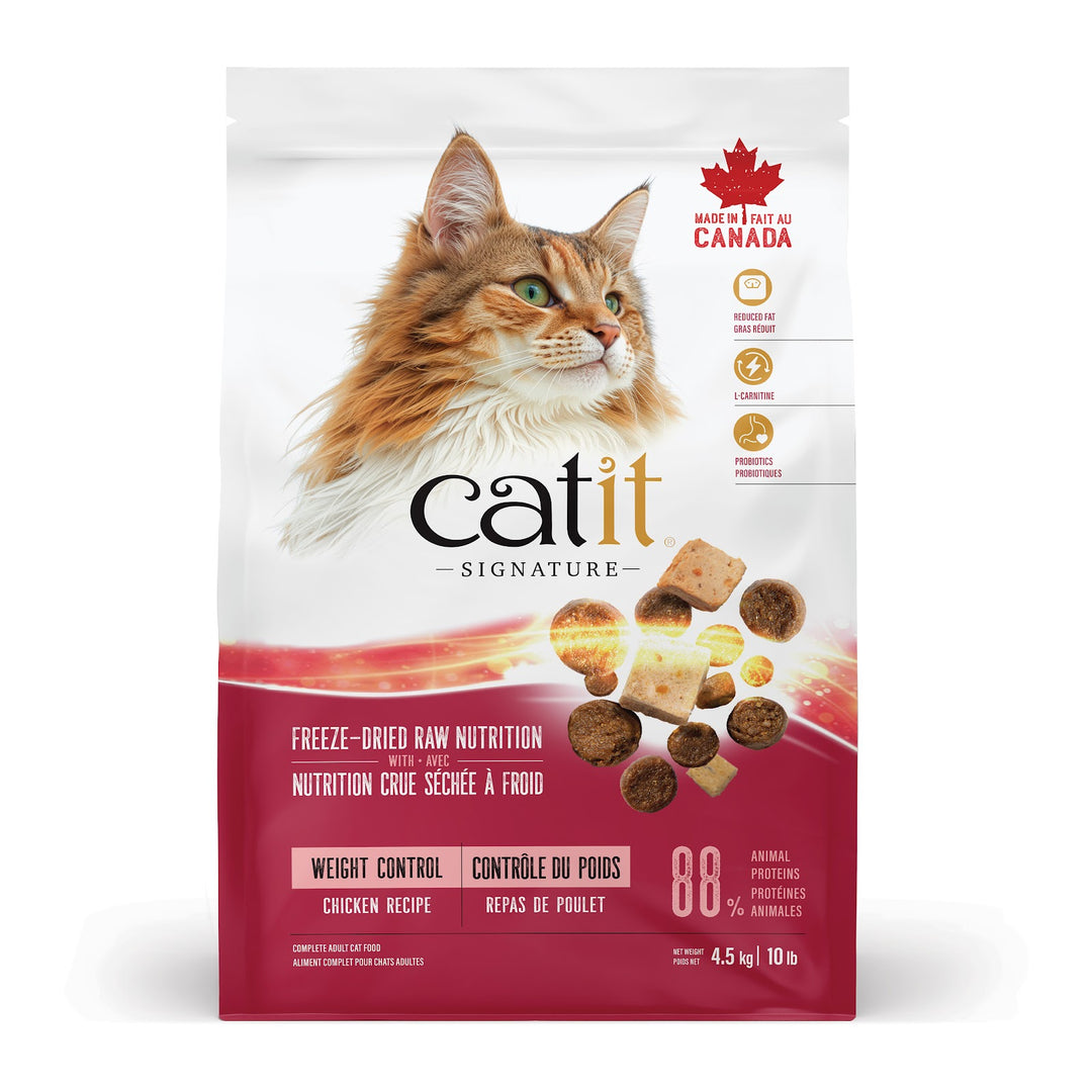 Catit Signature - Chat Contrôle du Poids, Repas de Poulet - Nourriture Sèche avec Ingrédients Séchés à Froid pour Chats